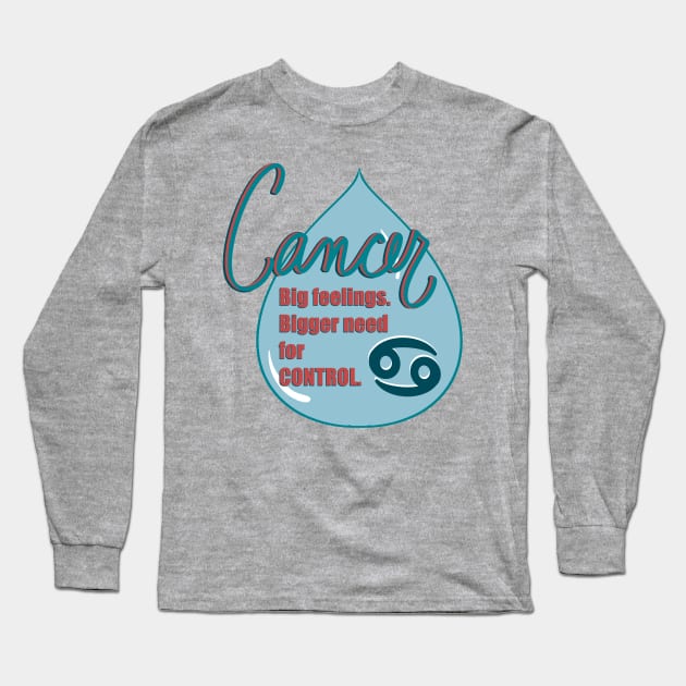 Cancer Zodiac Tee Long Sleeve T-Shirt by Illusteetions